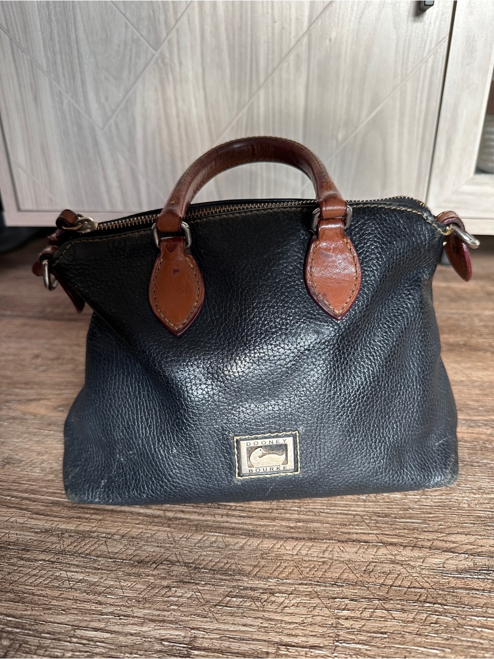 Dooney & Bourke Classic Pebble Grain Satchel Black — REHAB / FIXER UPPER